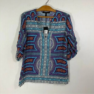 3 for $20 ⭐️ NWT BCBGMAXAZRIA Patterned Blue Viscose Shirt